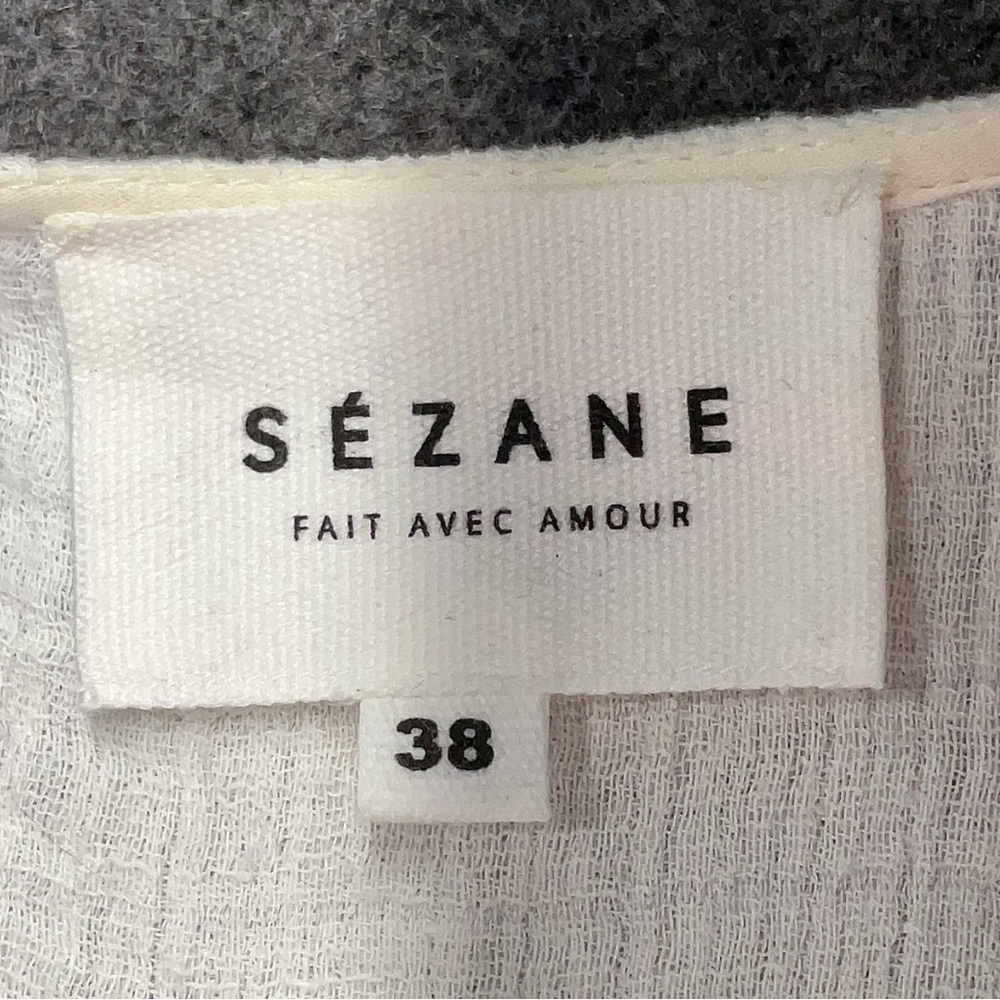 Sezane Celine Crochet Sleeve Ecru Cotton Blouse Size 38 - Picture 6 of 8